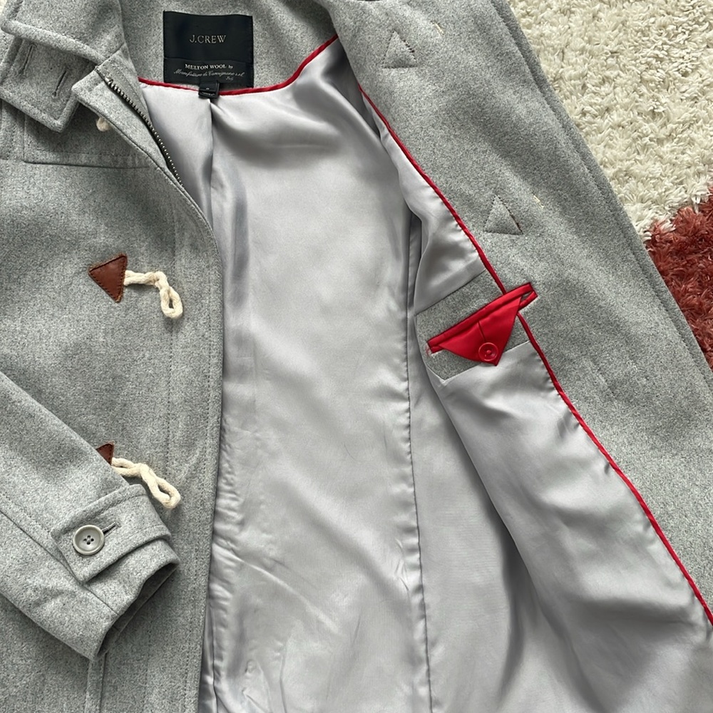 J. Crew Women's Wool Blend Melton Toggle Coat Jacket in Grey - Picture 7 of 8